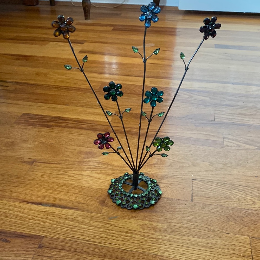 vintage colored stone earring holder